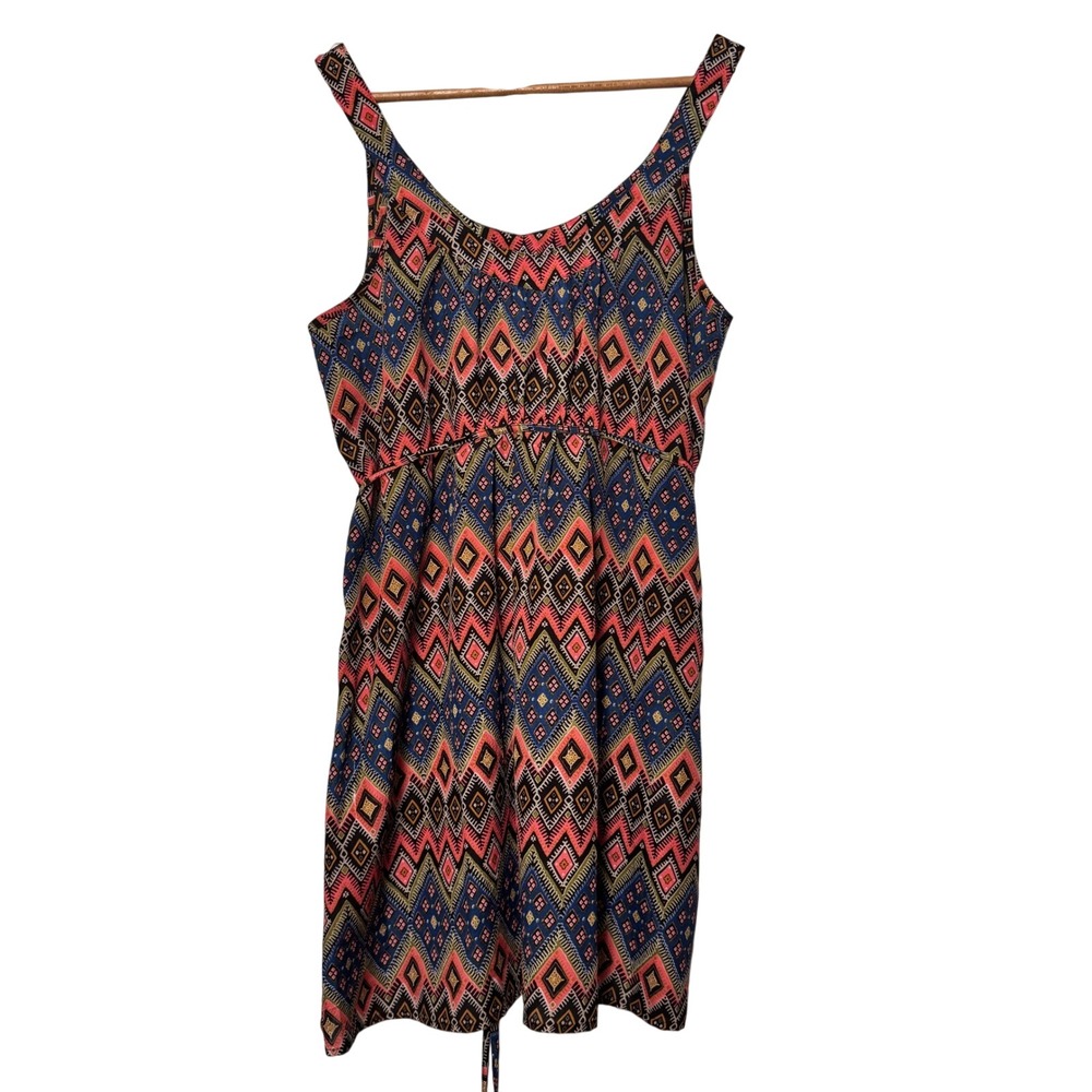 I LOVE H81 Los Angeles Womens Medium Multicolor Diamond‎ Print Dress Sleeveless